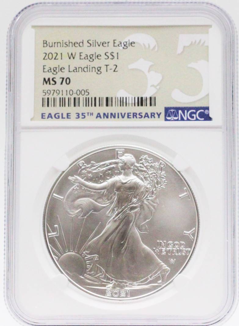 【新品】Silver Eagle シルバーイーグル銀貨2021PCGS MS70 2021 Silver American Eagle Type 2 Proof 70 Coin